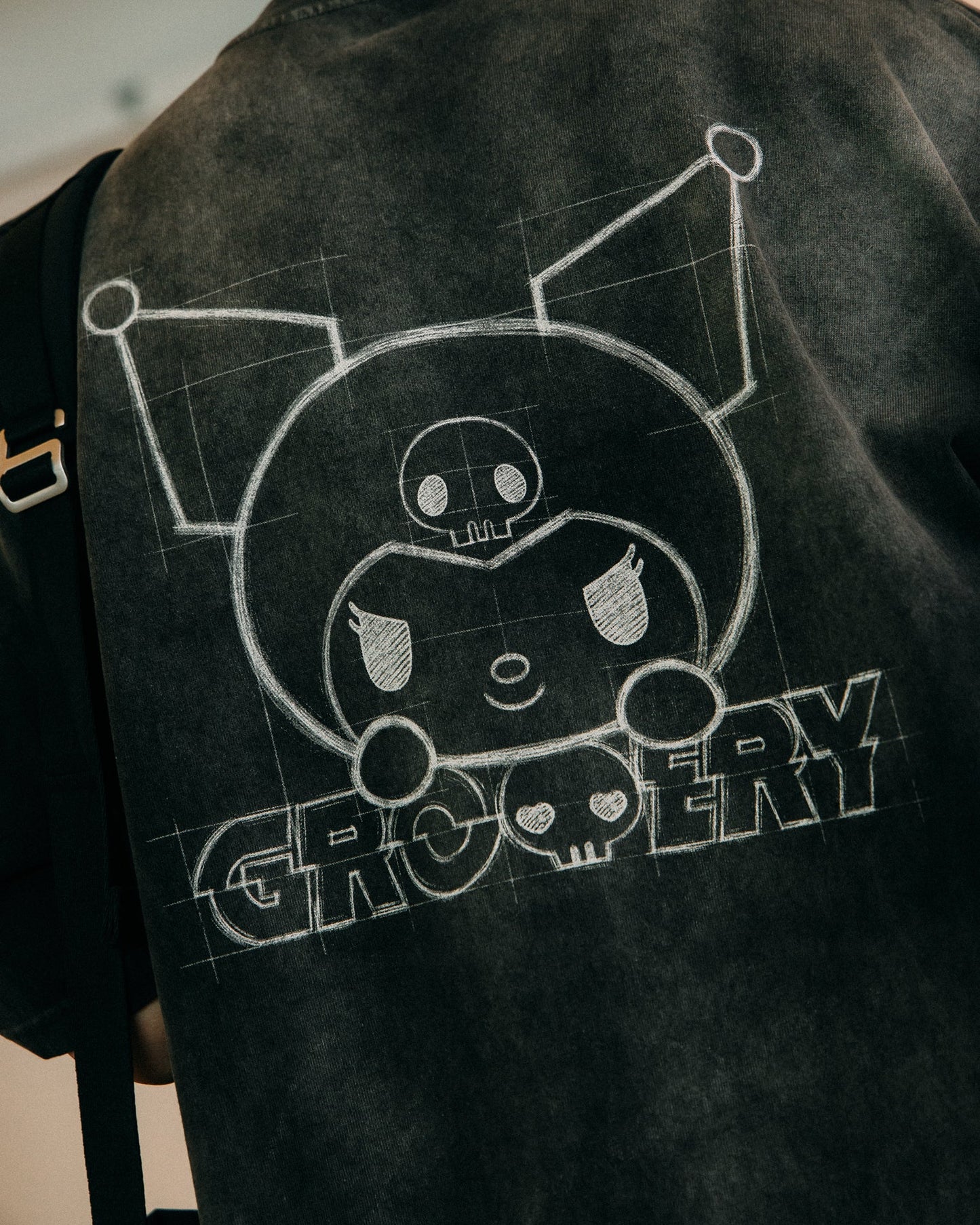 GROCERY | KUROMI SKETCH KUROMI WASHED GRAPHIC TEE/ FADED BLACK - GROGROCERY