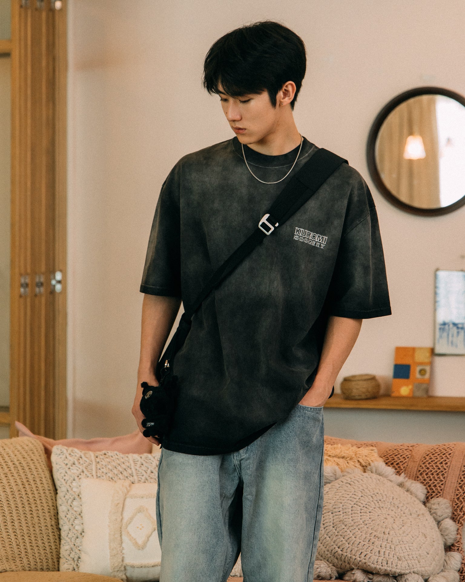GROCERY | KUROMI SKETCH KUROMI WASHED GRAPHIC TEE/ FADED BLACK - GROGROCERY
