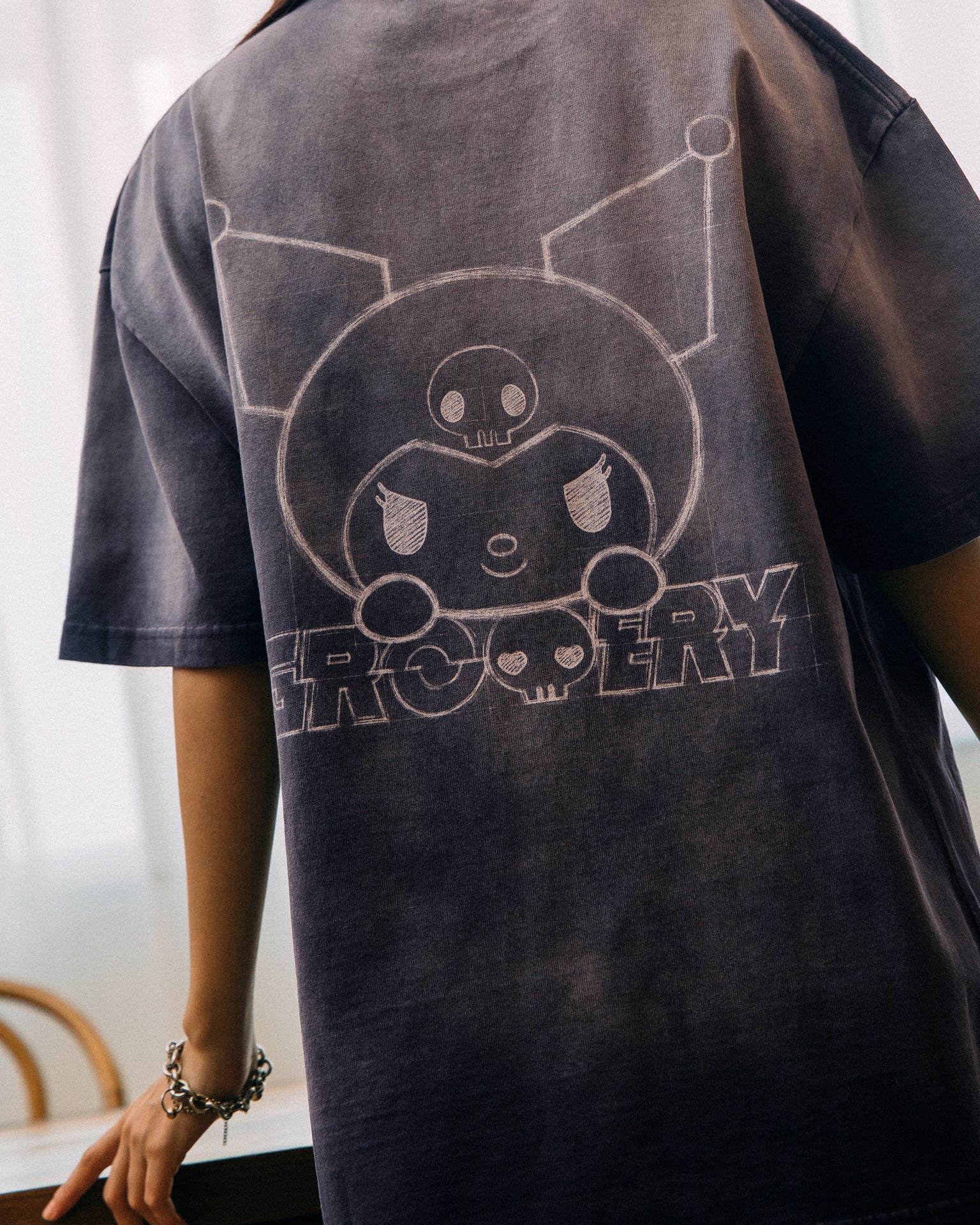 GROCERY | KUROMI SKETCH KUROMI WASHED GRAPHIC TEE/ FADED PURPLE - GROGROCERY