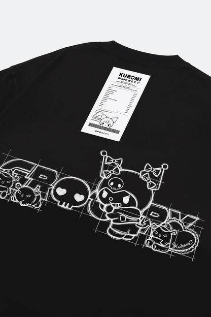 GROCERY | KUROMI SKETCH LOGO INVOICE LONG TOP/ BLACK - GROGROCERY