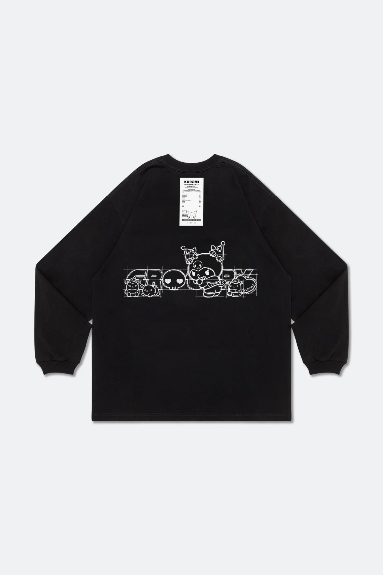 GROCERY | KUROMI SKETCH LOGO INVOICE LONG TOP/ BLACK - GROGROCERY