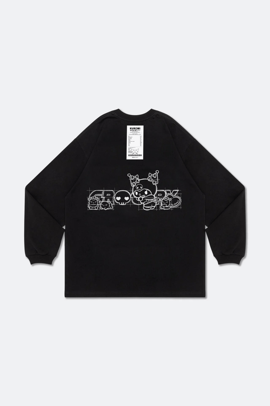 GROCERY | KUROMI SKETCH LOGO INVOICE LONG TOP/ BLACK - GROGROCERY