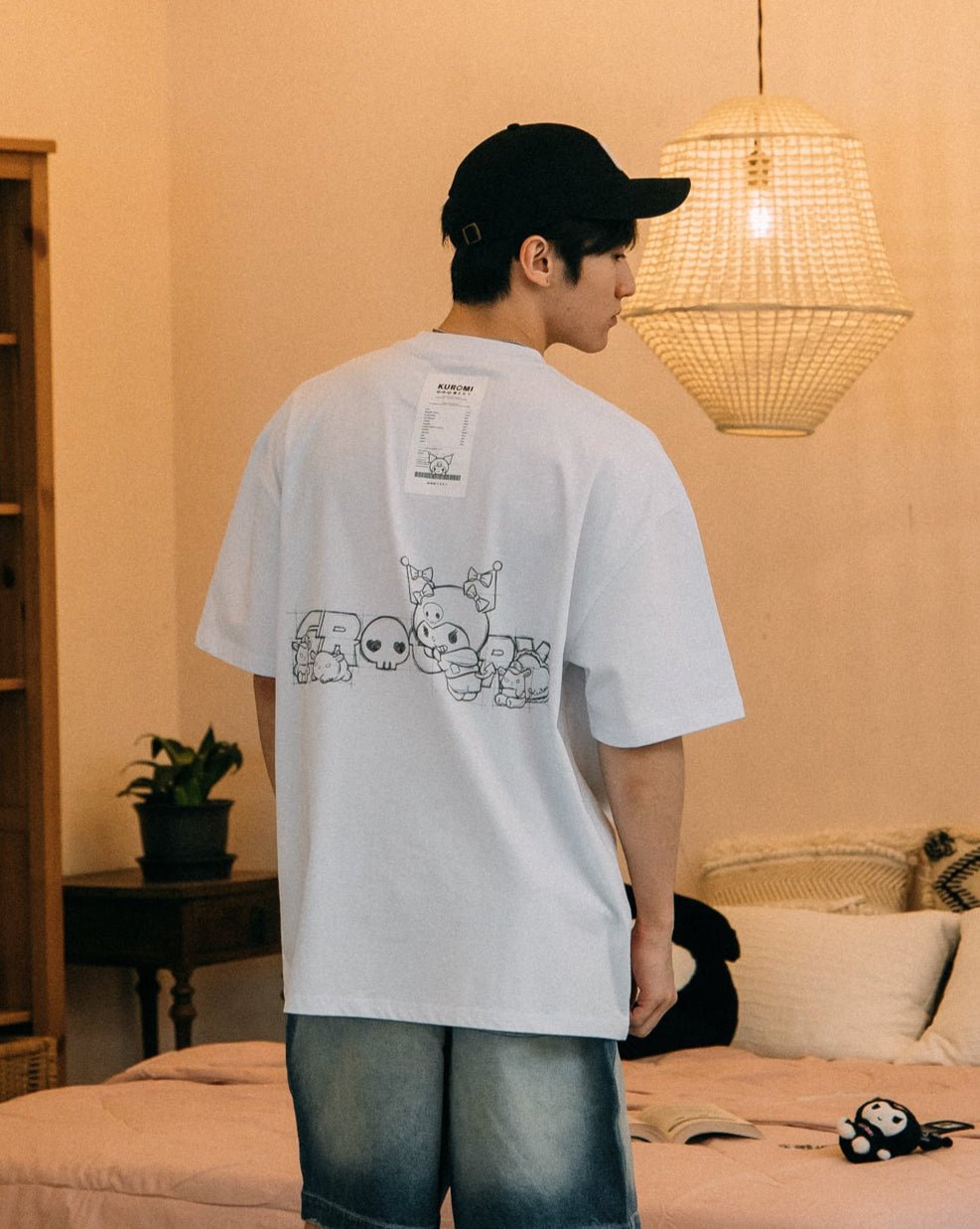 GROCERY | KUROMI SKETCH LOGO INVOICE TEE/ WHITE - GROGROCERY