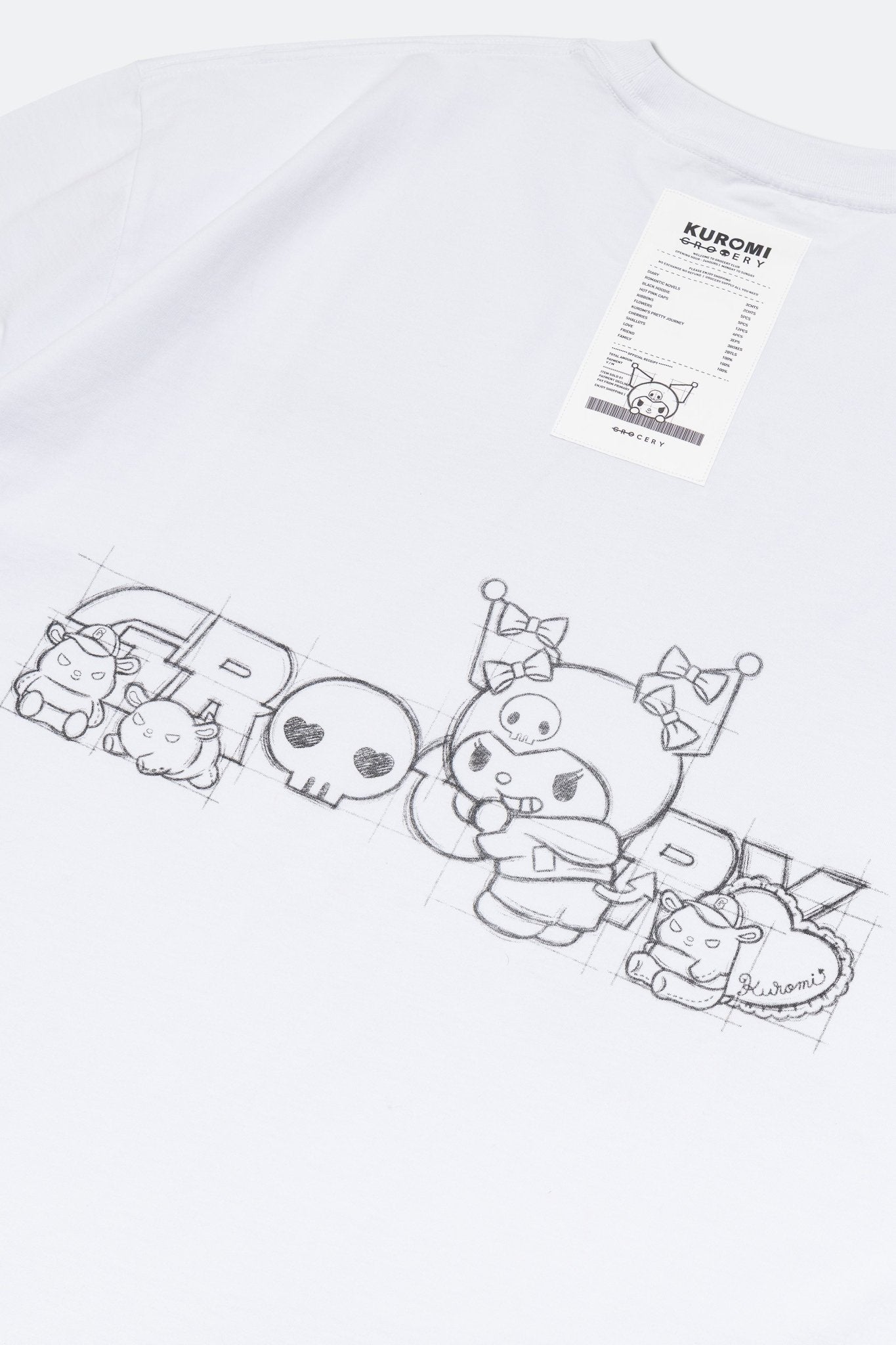 GROCERY | KUROMI SKETCH LOGO INVOICE TEE/ WHITE - GROGROCERY