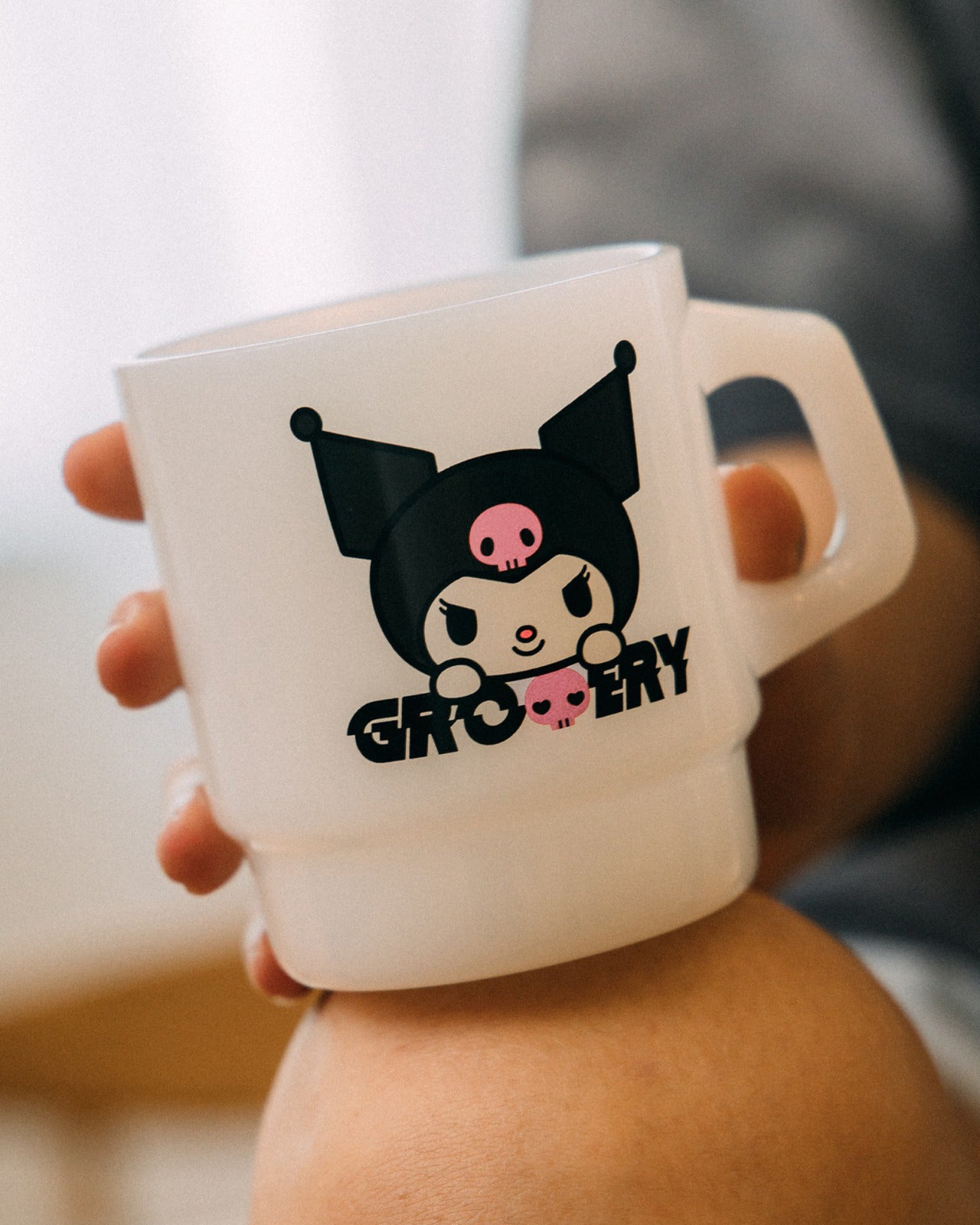 GROCERY | KUROMI STACKING GLASS MUG/ MILKY WHITE - GROGROCERY
