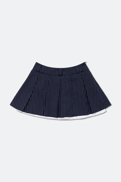 GROCERY LAYERED STRIPE MINI SKIRT/ NAVY - GROGROCERY