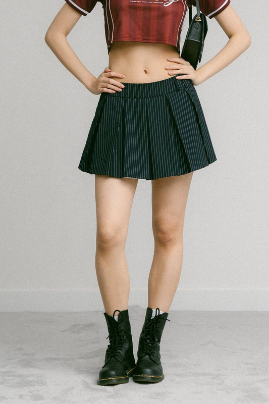 GROCERY LAYERED STRIPE MINI SKIRT/ NAVY - GROGROCERY