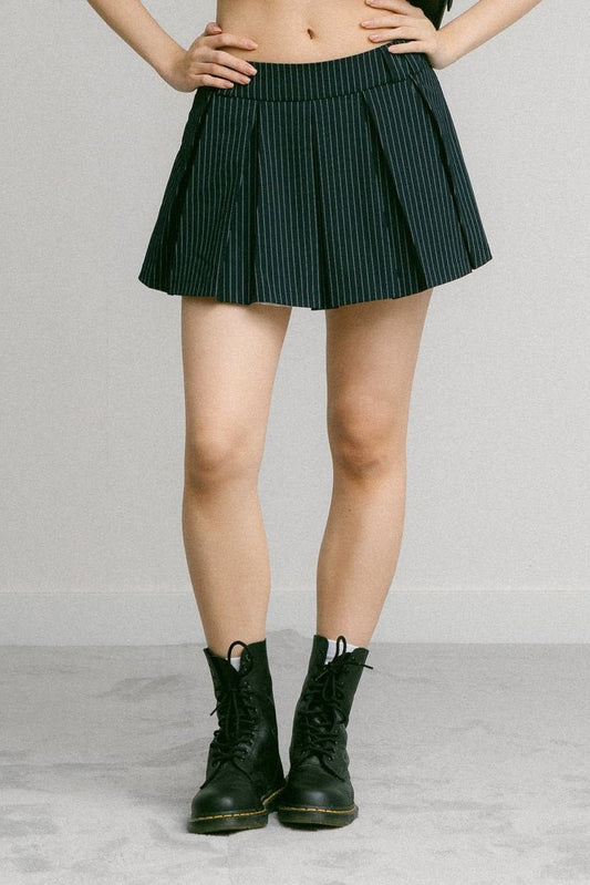 GROCERY LAYERED STRIPE MINI SKIRT/ NAVY - GROGROCERY