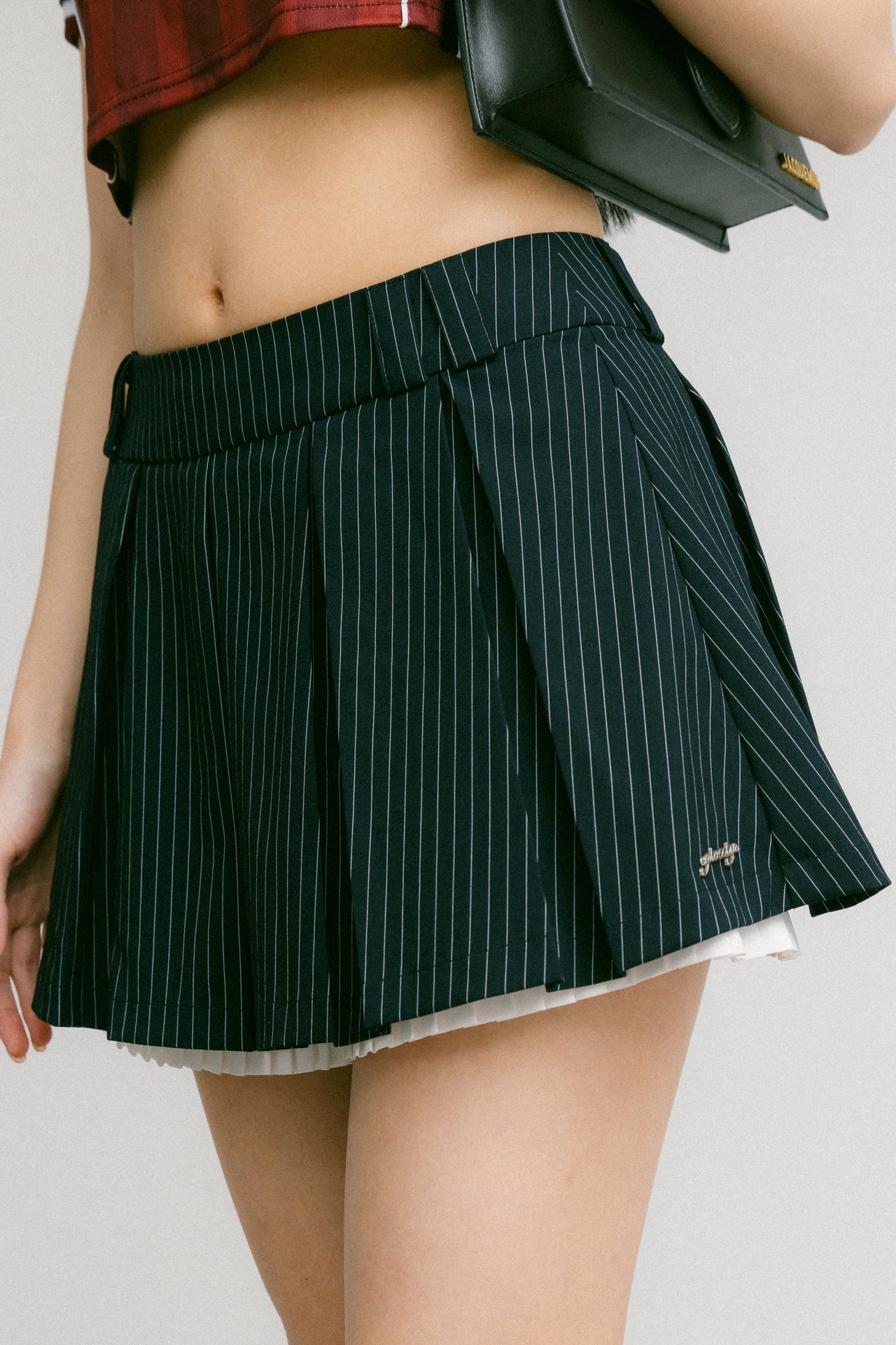 GROCERY LAYERED STRIPE MINI SKIRT/ NAVY - GROGROCERY