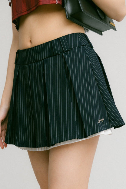 GROCERY LAYERED STRIPE MINI SKIRT/ NAVY - GROGROCERY