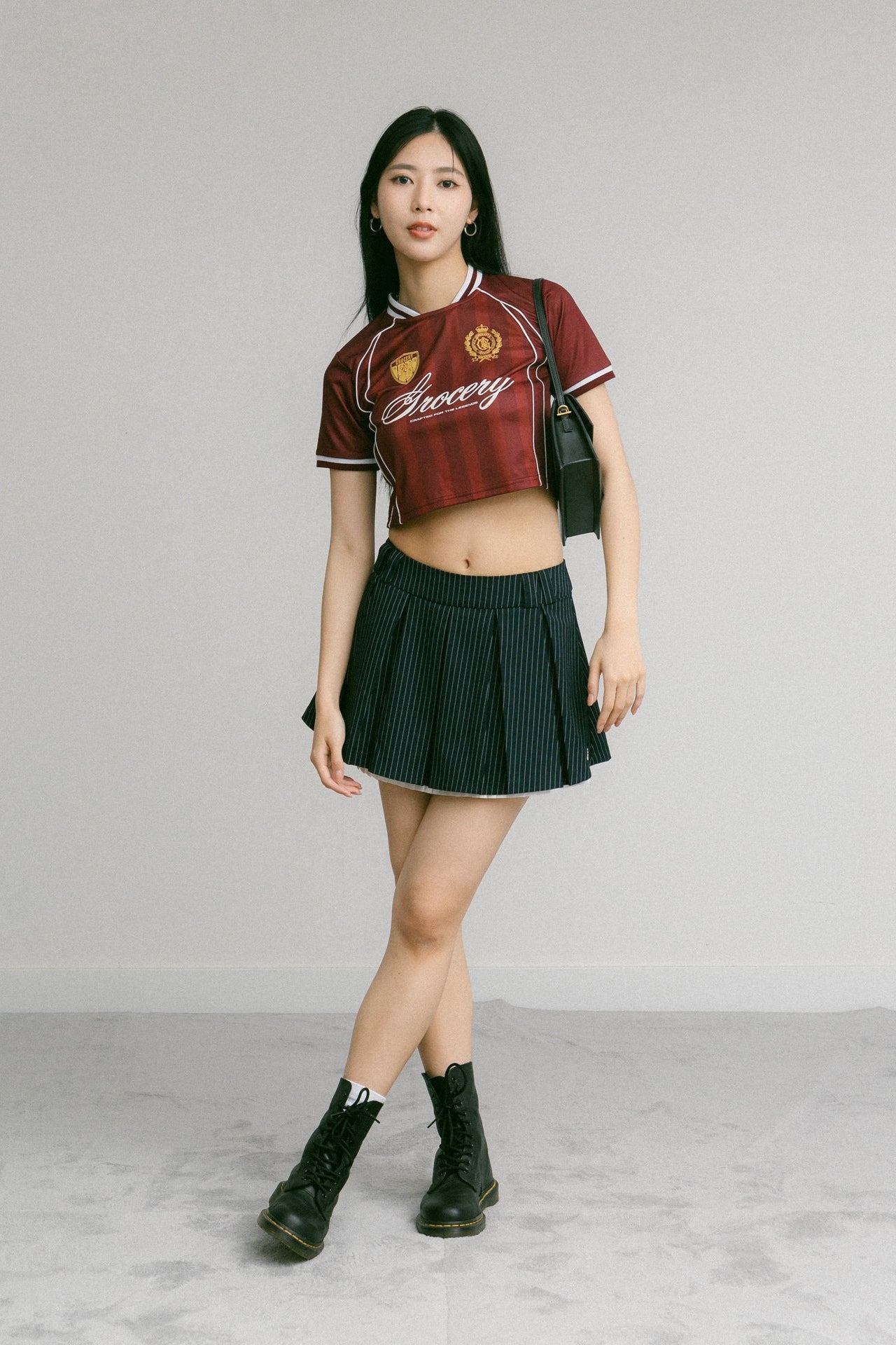 GROCERY LAYERED STRIPE MINI SKIRT/ NAVY - GROGROCERY
