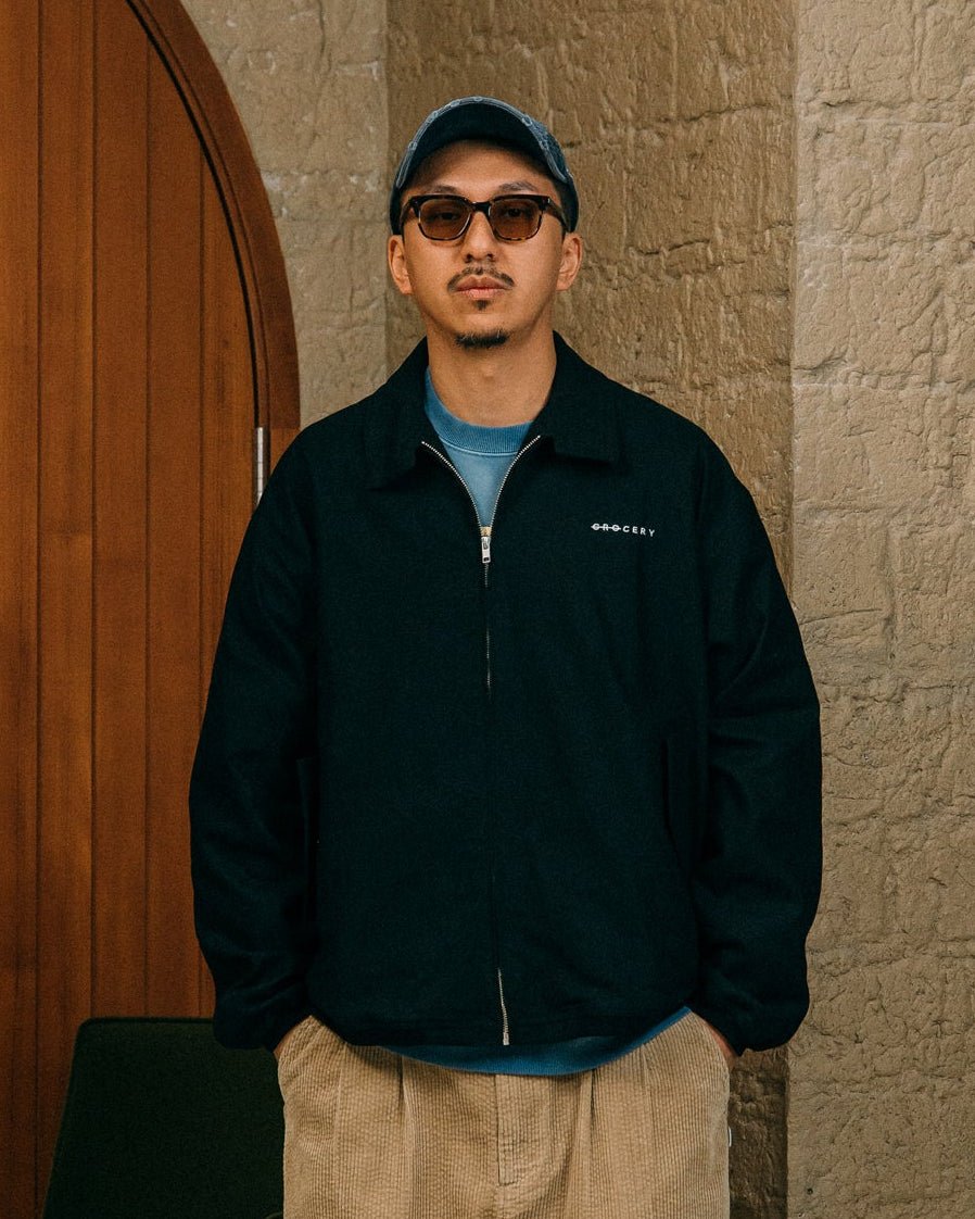 GROCERY LOGO BI - SWING JACKET/ BLACK - GROGROCERY