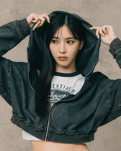 GROCERY LOGO CROPPED RINGER TEE/ WHITE - GROGROCERY