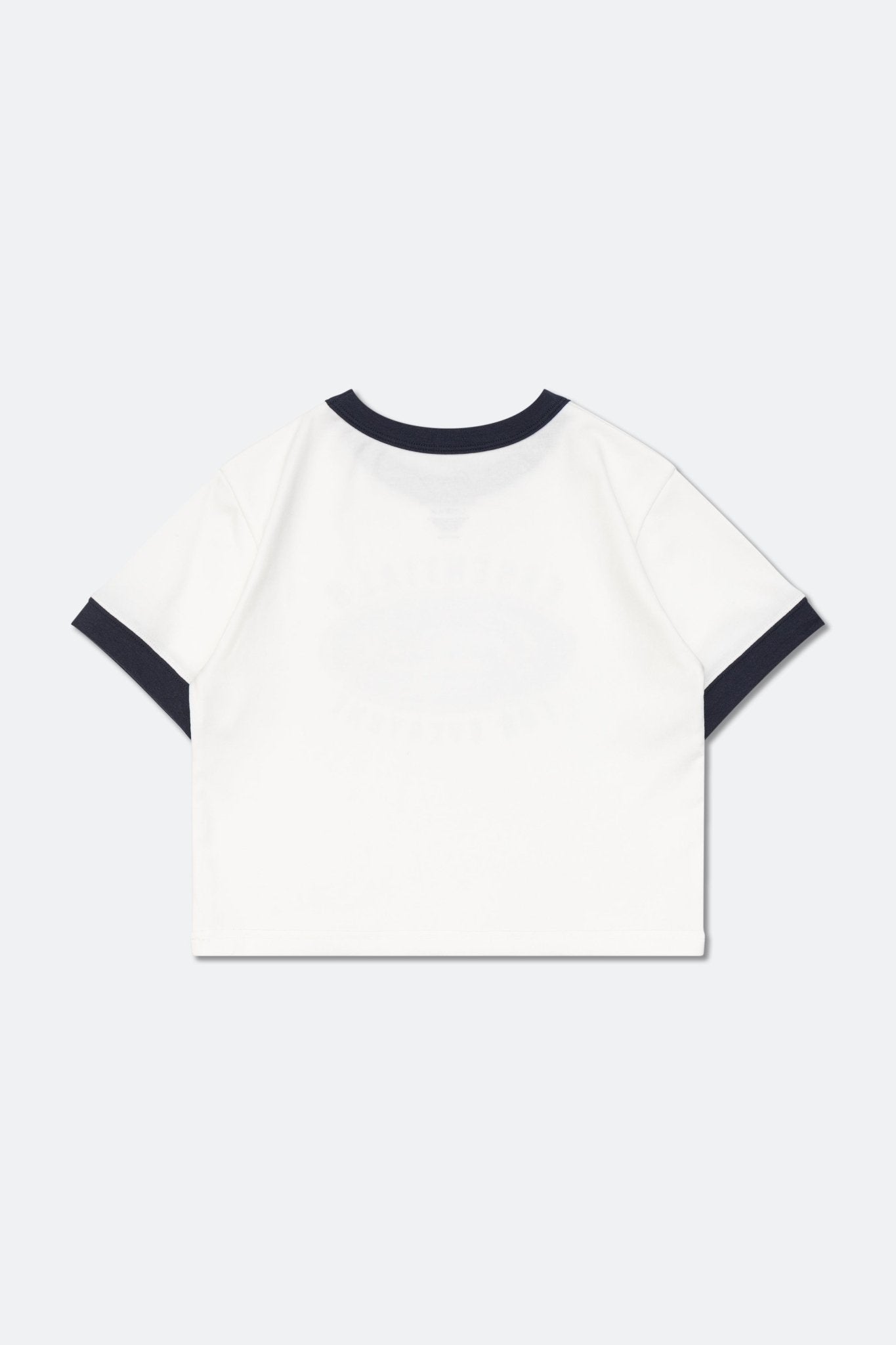 GROCERY LOGO CROPPED RINGER TEE/ WHITE - GROGROCERY