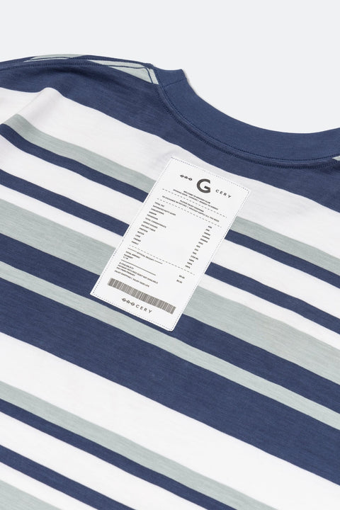 GROCERY LT - 006 INVOICE LONG TOP/ STRIPE MULTI NAVY - GROGROCERY