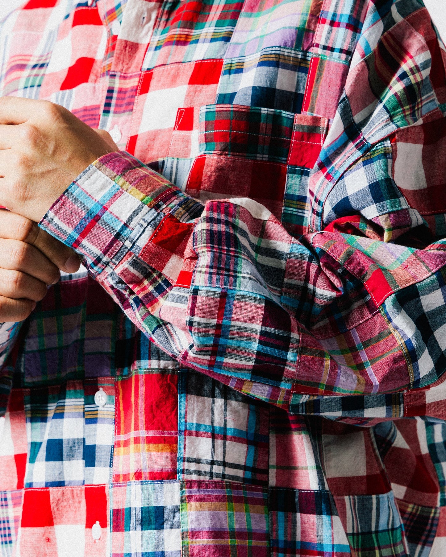 GROCERY MIX PLAID PATCHWORK POCKET SHIRT/ MULTI - GROGROCERY