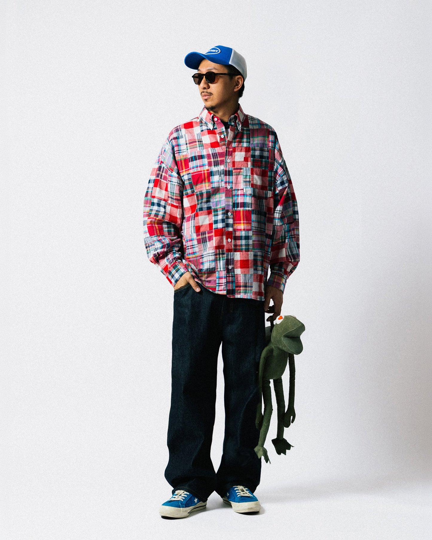GROCERY MIX PLAID PATCHWORK POCKET SHIRT/ MULTI - GROGROCERY