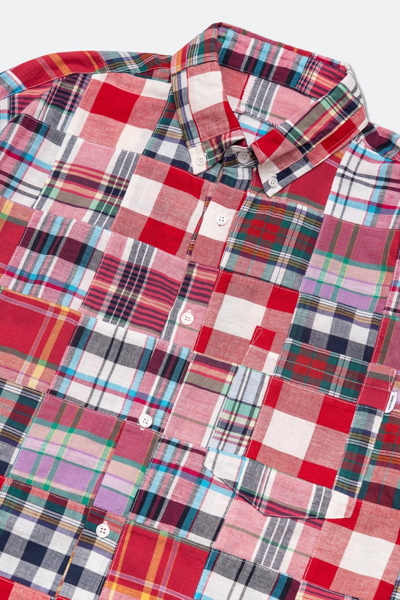 GROCERY MIX PLAID PATCHWORK POCKET SHIRT/ MULTI - GROGROCERY