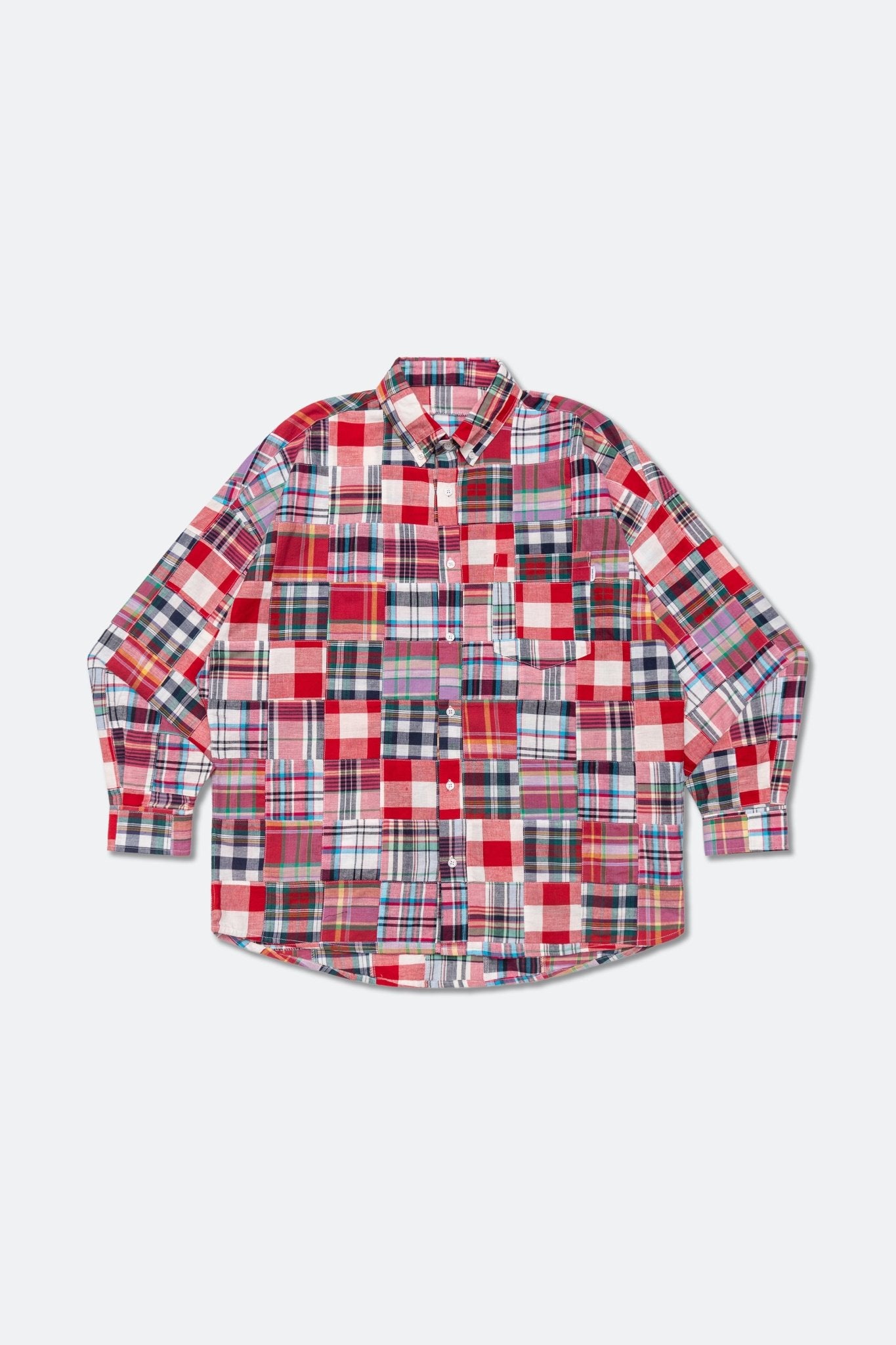 GROCERY MIX PLAID PATCHWORK POCKET SHIRT/ MULTI - GROGROCERY