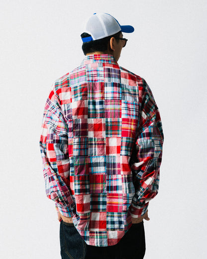 GROCERY MIX PLAID PATCHWORK POCKET SHIRT/ MULTI - GROGROCERY