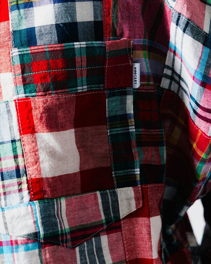 GROCERY MIX PLAID PATCHWORK POCKET SHIRT/ MULTI - GROGROCERY