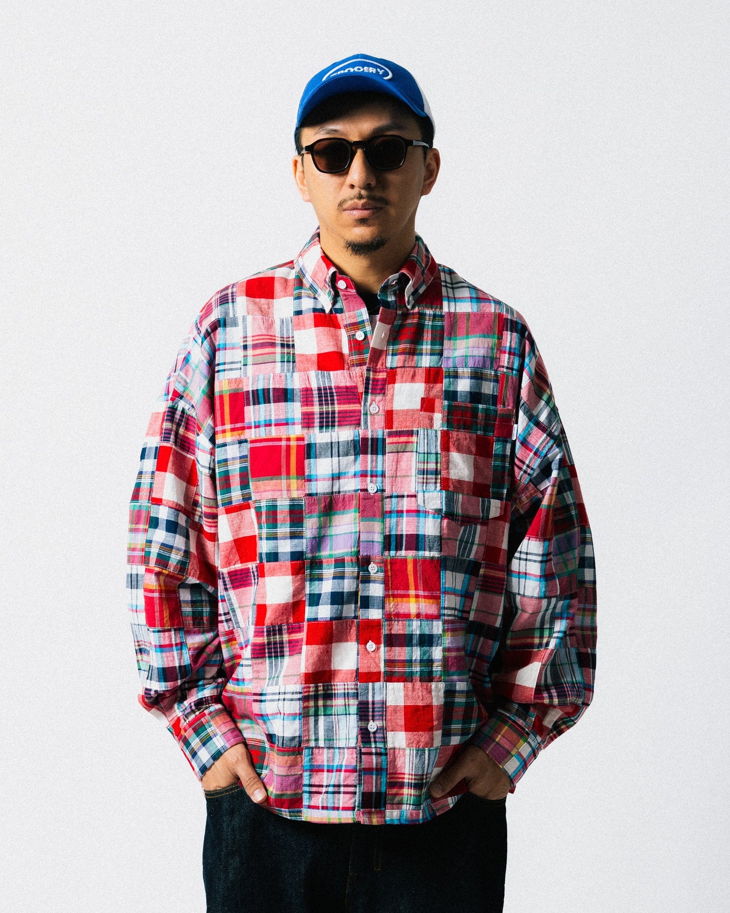 GROCERY MIX PLAID PATCHWORK POCKET SHIRT/ MULTI - GROGROCERY
