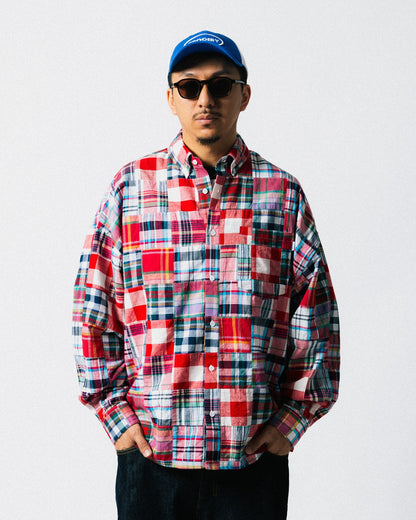 GROCERY MIX PLAID PATCHWORK POCKET SHIRT/ MULTI - GROGROCERY
