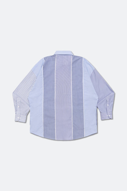 GROCERY MULTI STRIPE PANEL POCKET SHIRT/ BLUE - GROGROCERY