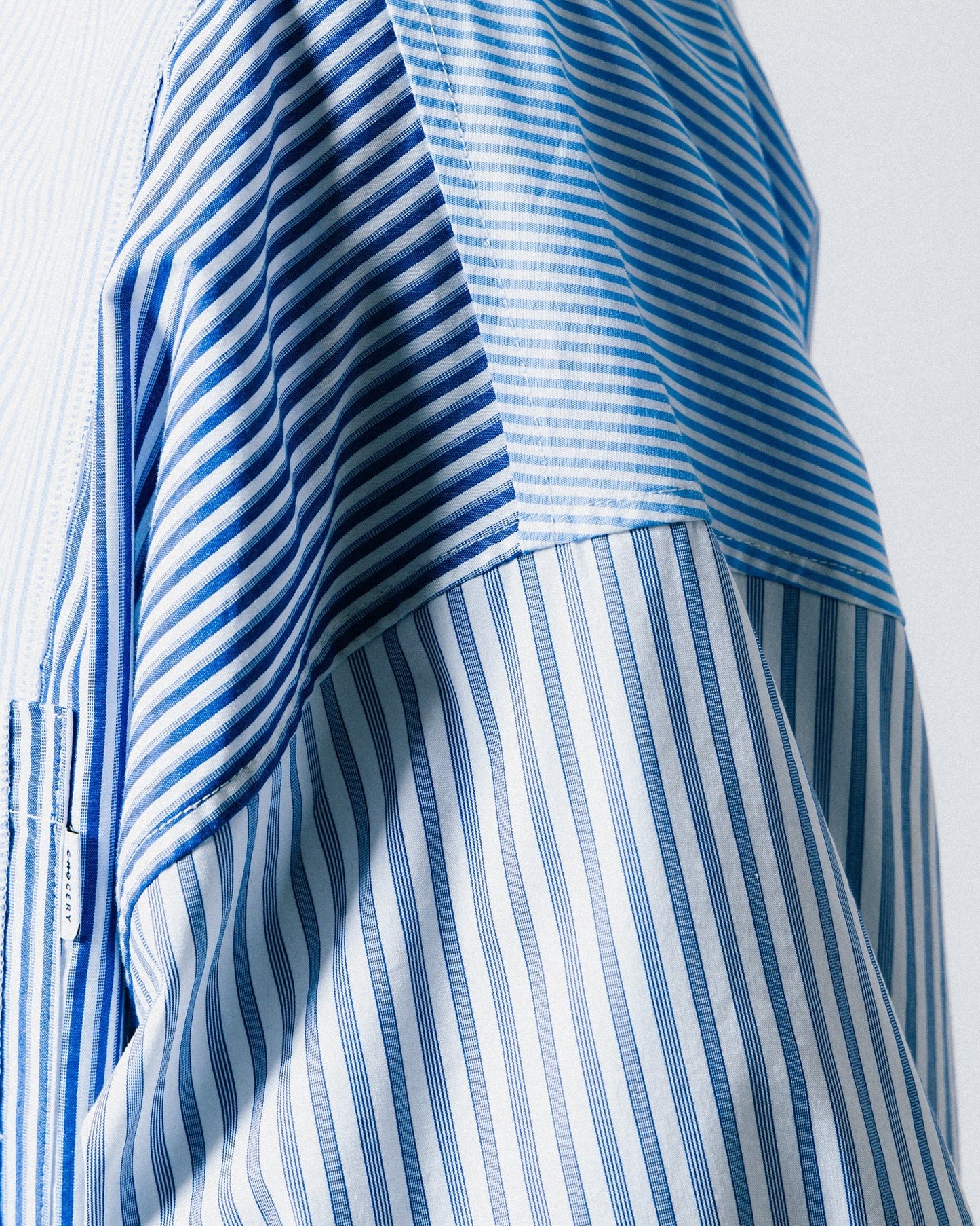 GROCERY MULTI STRIPE PANEL POCKET SHIRT/ BLUE - GROGROCERY
