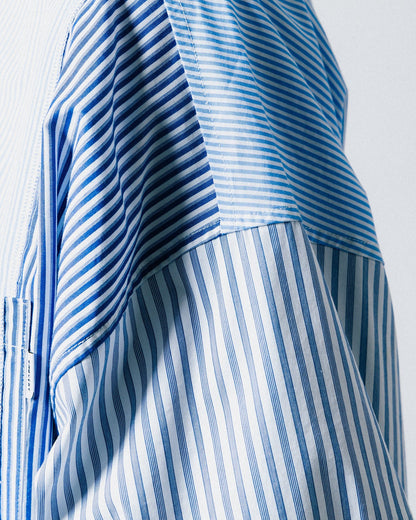 GROCERY MULTI STRIPE PANEL POCKET SHIRT/ BLUE - GROGROCERY
