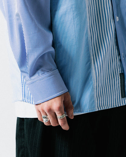 GROCERY MULTI STRIPE PANEL POCKET SHIRT/ BLUE - GROGROCERY