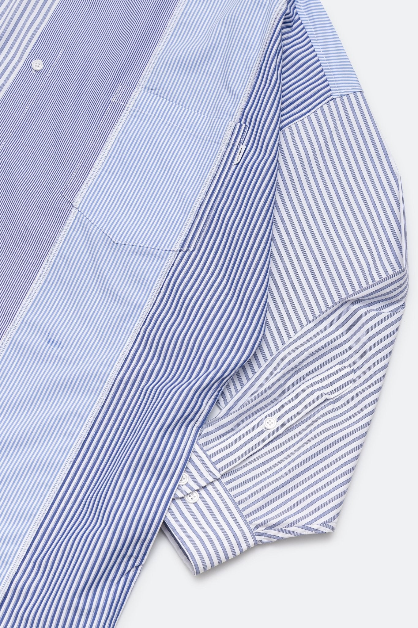GROCERY MULTI STRIPE PANEL POCKET SHIRT/ BLUE - GROGROCERY