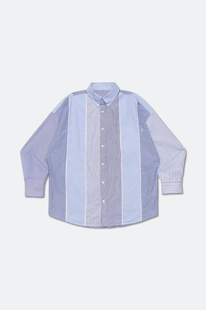 GROCERY MULTI STRIPE PANEL POCKET SHIRT/ BLUE - GROGROCERY