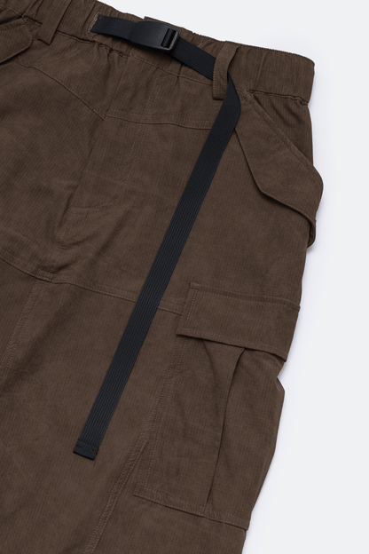 GROCERY NYLON MULTI POCKET CARGO SKIRT/ BROWN - GROGROCERY