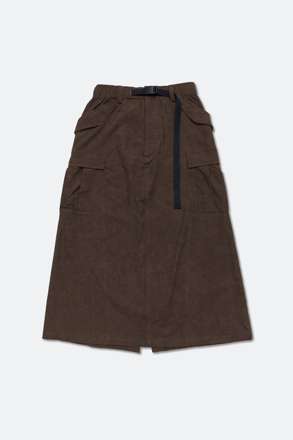 GROCERY NYLON MULTI POCKET CARGO SKIRT/ BROWN - GROGROCERY