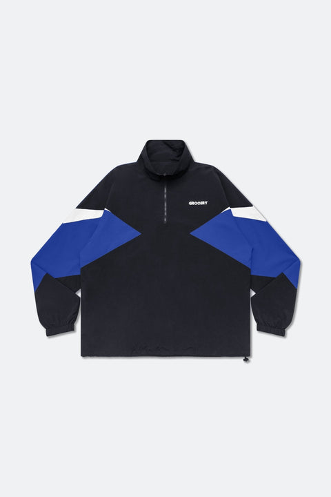 GROCERY NYLON PANEL HALF ZIP WINDBREAKER/ NAVY - GROGROCERY