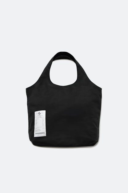 GROCERY NYLON SHOPPING TOTE BAG/ BLACK - GROGROCERY