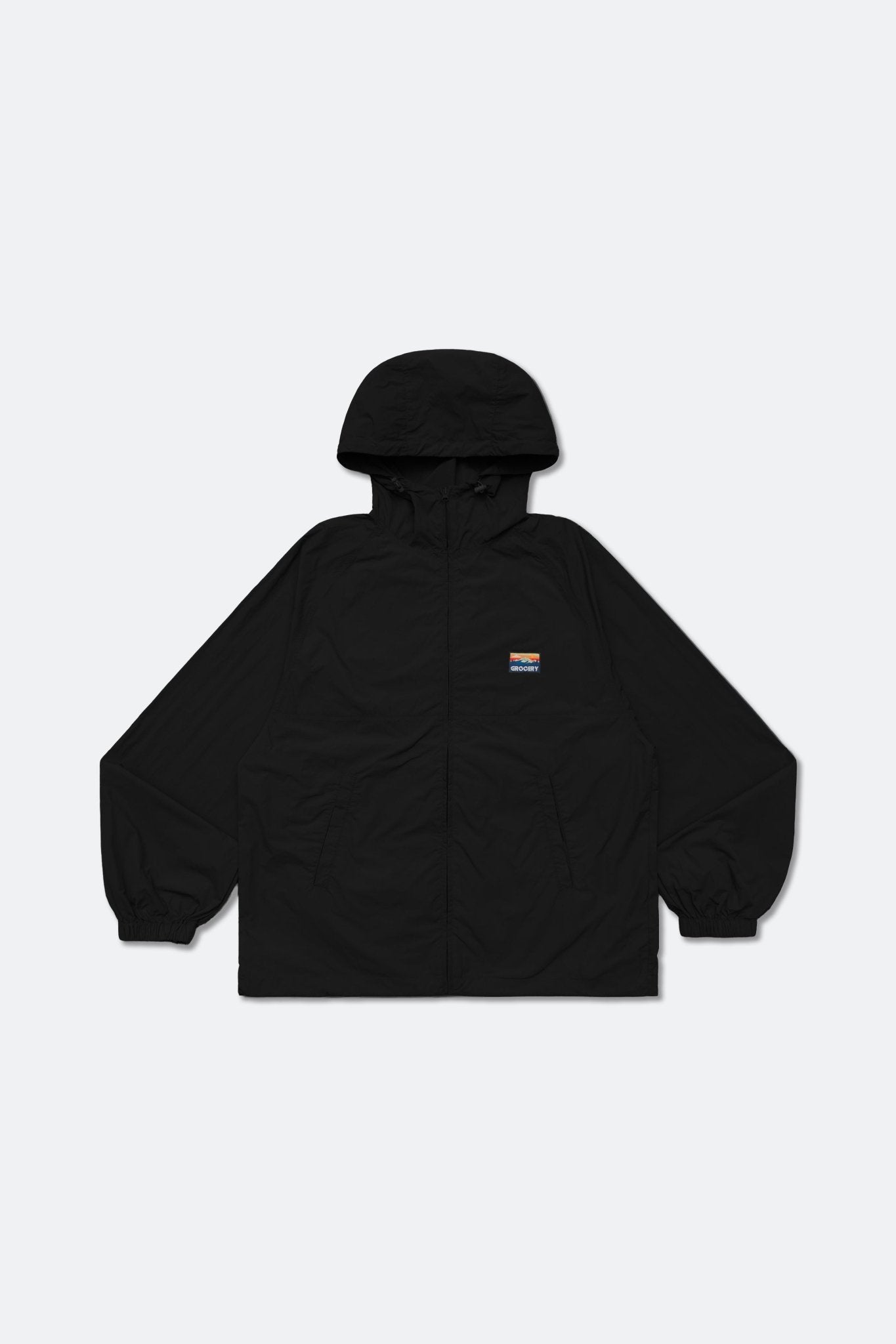 GROCERY PACKABLE NYLON WINDBREAKER/ BLACK - GROGROCERY