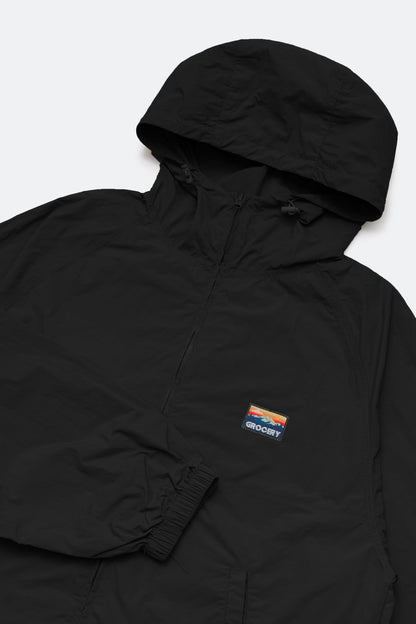 GROCERY PACKABLE NYLON WINDBREAKER/ BLACK - GROGROCERY