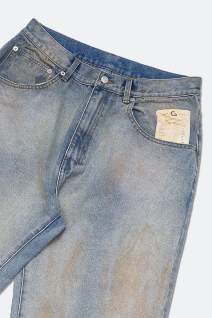 GROCERY PATCH DESTROY DIRTY WASHED BAGGY JEANS/ LIGHT BLUE - GROGROCERY