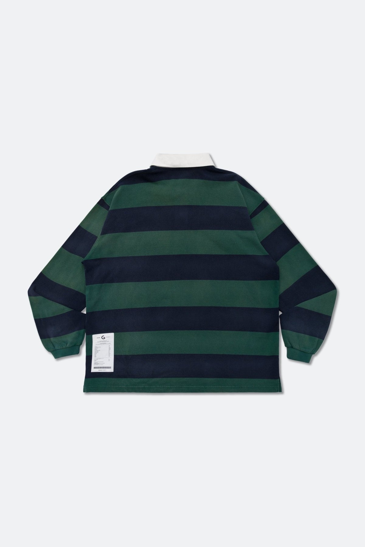GROCERY PATCH LOGO LONG SLEEVE RUGBY SHIRT/ GREEN & NAVY - GROGROCERY