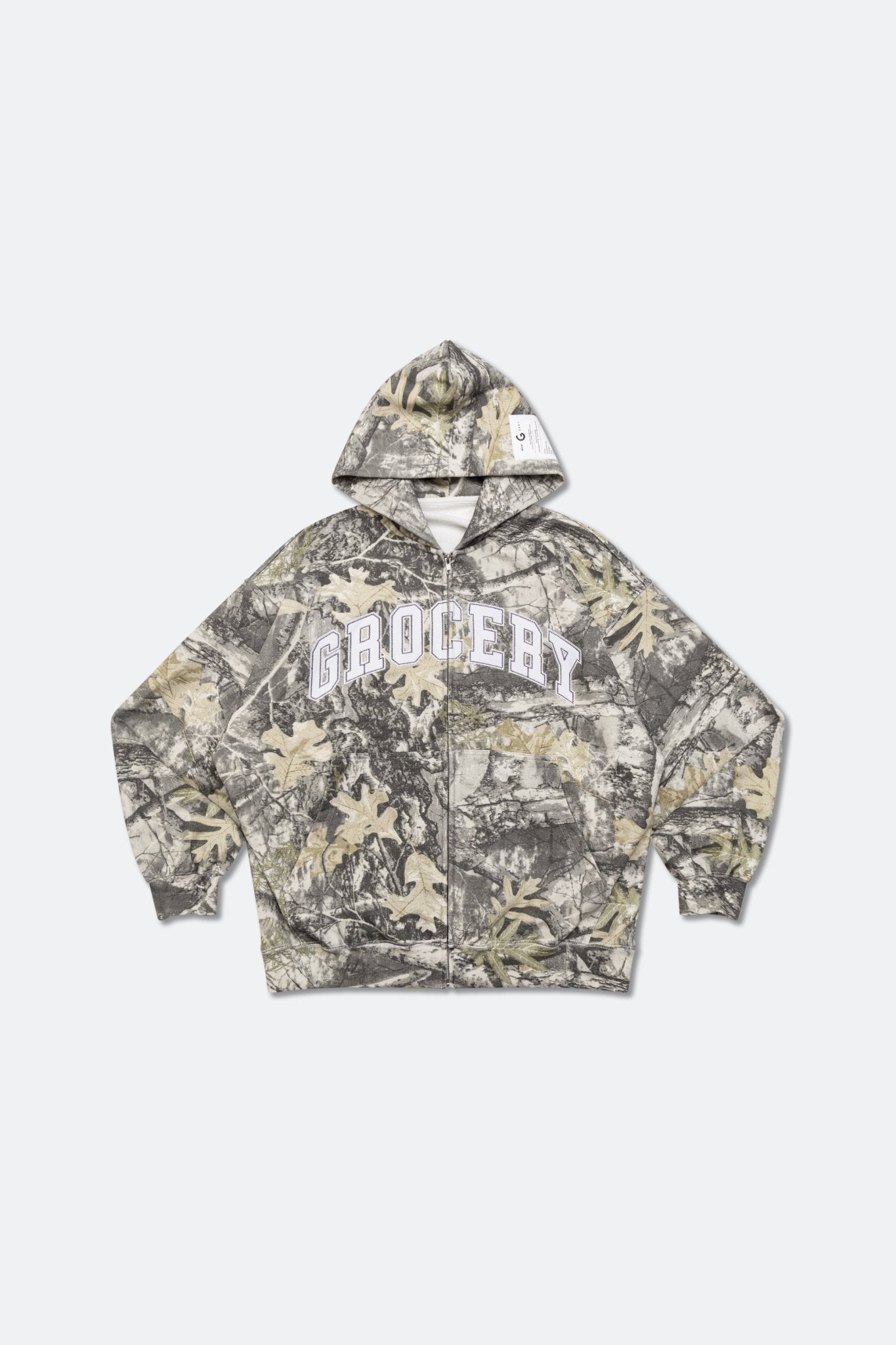 GROCERY PATCH LOGO ZIP UP HOODIE/ REAL TREE CAMO - GROGROCERY