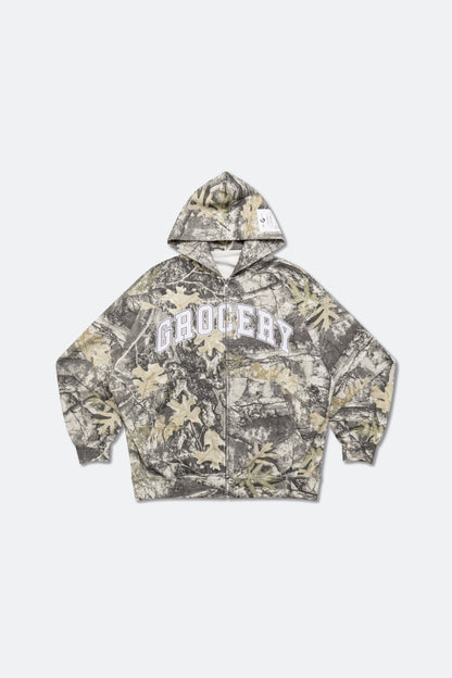 GROCERY PATCH LOGO ZIP UP HOODIE/ REAL TREE CAMO - GROGROCERY