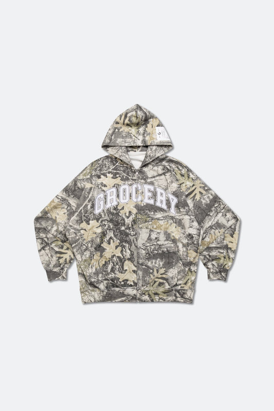 GROCERY PATCH LOGO ZIP UP HOODIE/ REAL TREE CAMO - GROGROCERY