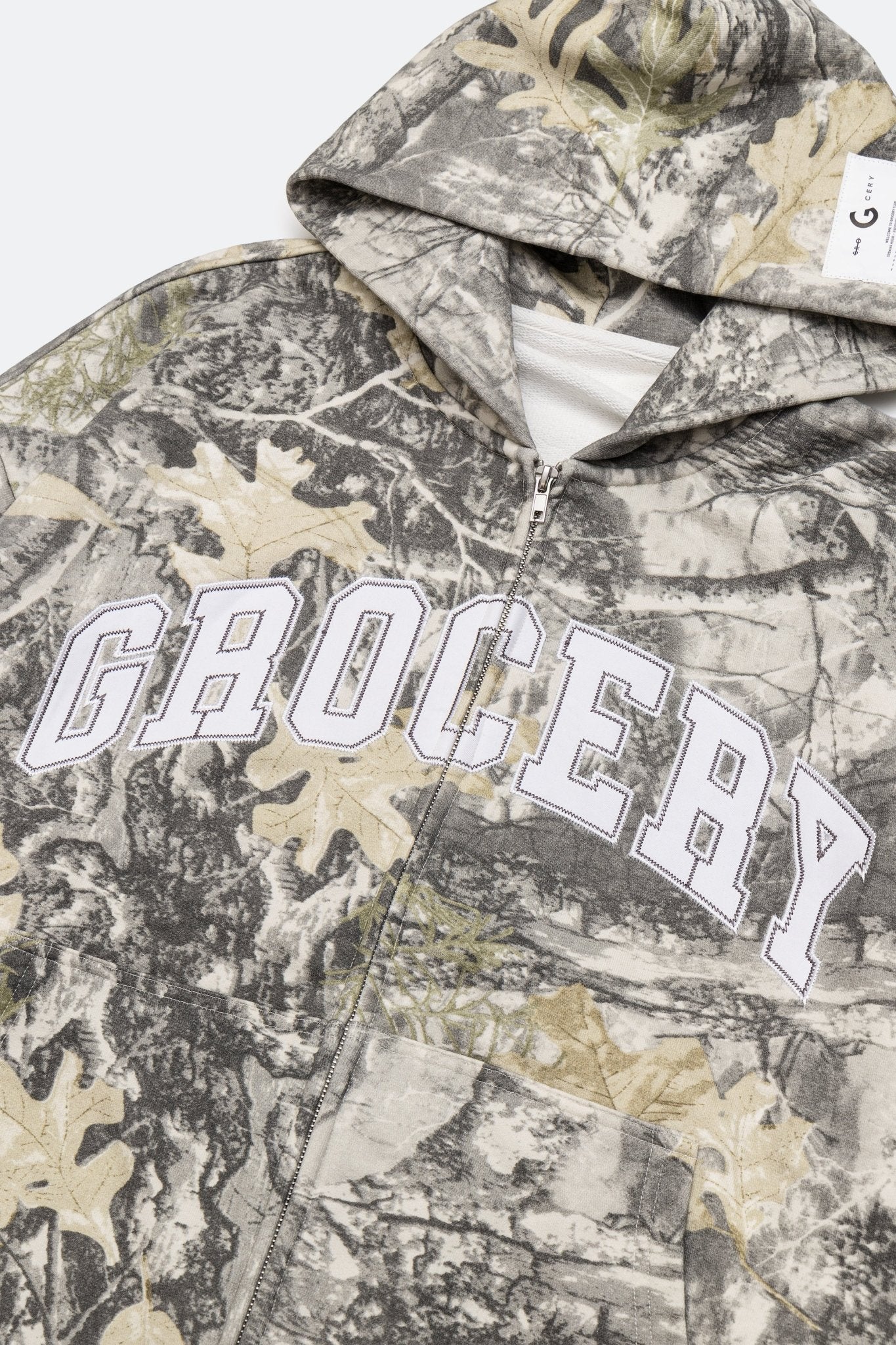 GROCERY PATCH LOGO ZIP UP HOODIE/ REAL TREE CAMO - GROGROCERY