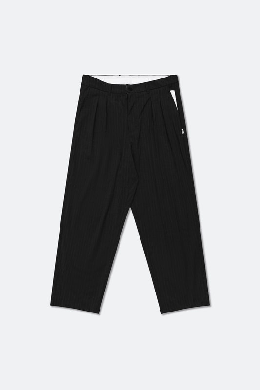 GROCERY PLEATED STRIPE COMFY EVERYDAY PANTS/ DARK GREY - GROGROCERY