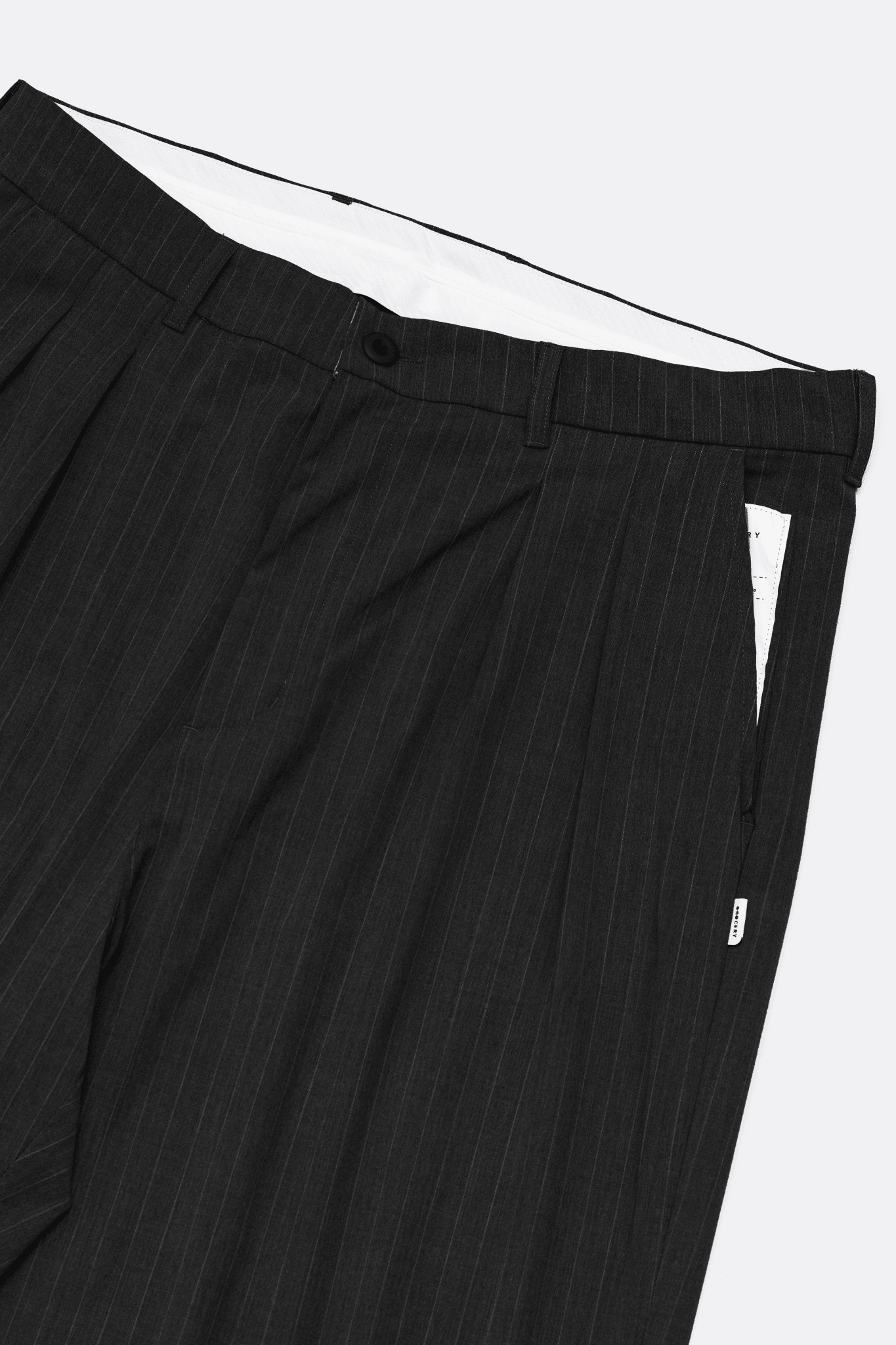 GROCERY PLEATED STRIPE COMFY EVERYDAY PANTS/ DARK GREY - GROGROCERY