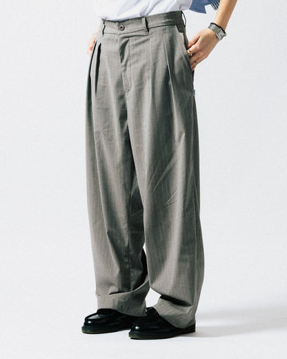 GROCERY PLEATED STRIPE COMFY EVERYDAY PANTS/ ROYAL BEIGE - GROGROCERY