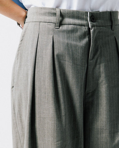 GROCERY PLEATED STRIPE COMFY EVERYDAY PANTS/ ROYAL BEIGE - GROGROCERY