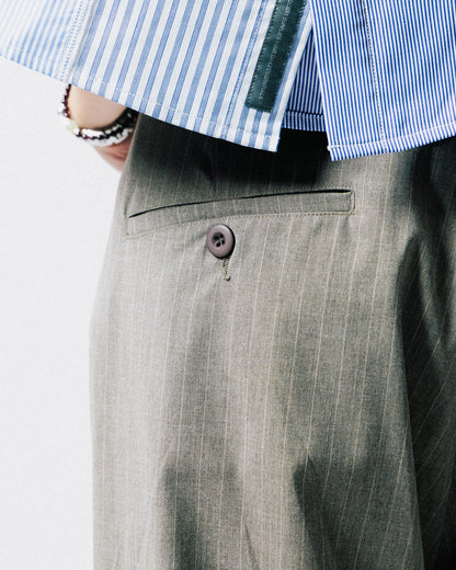 GROCERY PLEATED STRIPE COMFY EVERYDAY PANTS/ ROYAL BEIGE - GROGROCERY